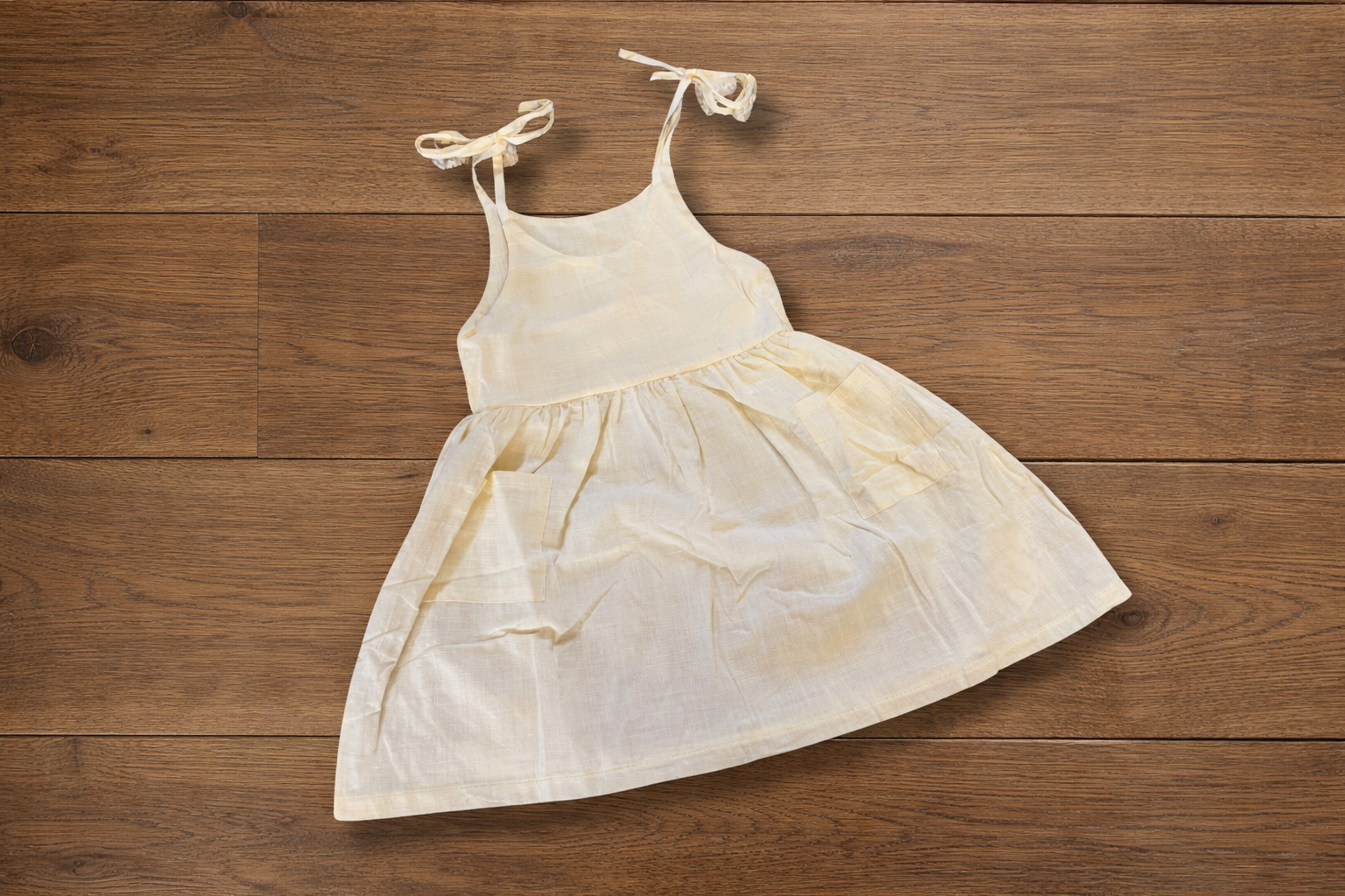 Linen cotton toddler dress with monogram