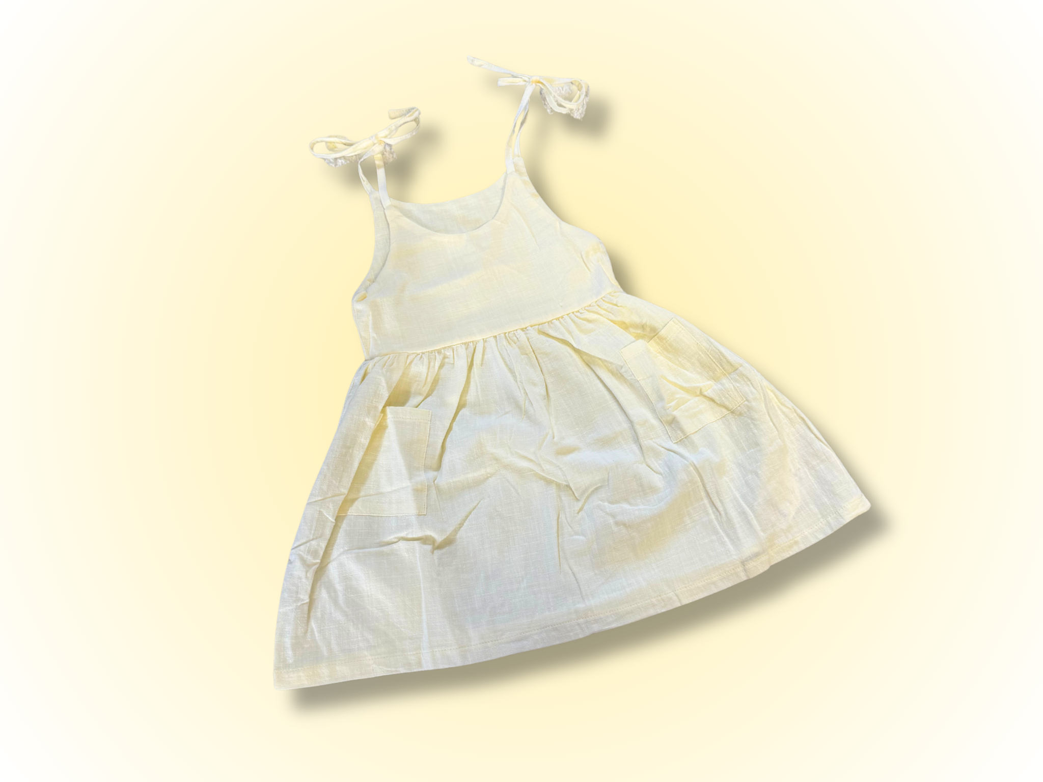 Linen cotton toddler dress with monogram