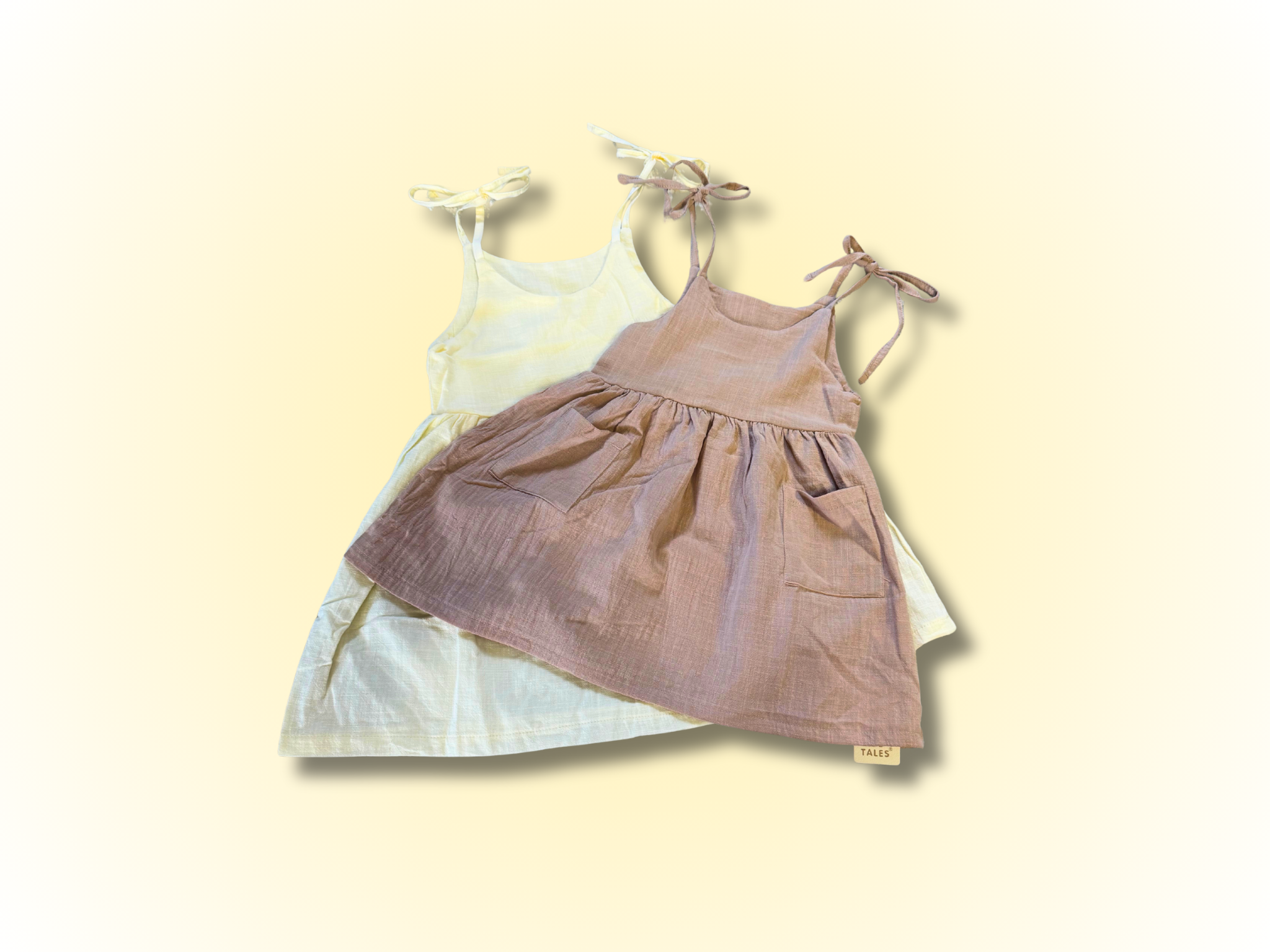 Linen cotton toddler dress with monogram